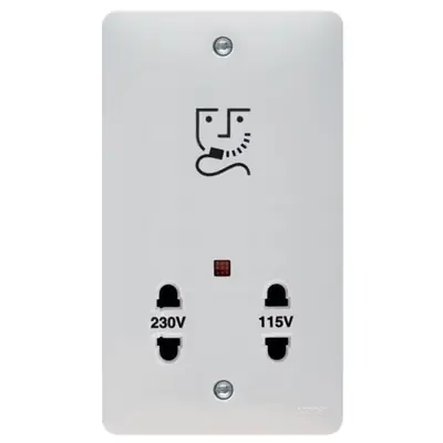 Read more on Hager WMSO100 | Sollysta 115/230V Dual Voltage Shaver Outlet Socket, White