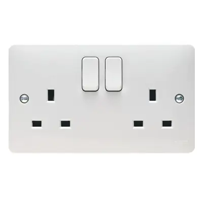 Read more on Hager WMSS82 | Sollysta 13A 2 Gang Double Pole DP Switched Socket, White