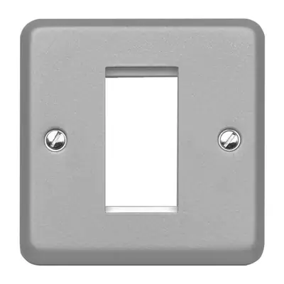 Read more on MK K181ALM | 1 Euro Module Single Front Plate Metal Clad, Grey