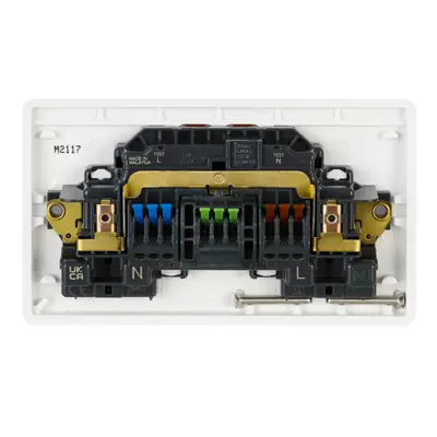 Read more on MK K2747STWHI | Logic Plus 13A Double Pole 2 Gang Rapid Fix Switched Socket with Screwless Terminals, White