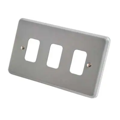 Read more on MK K3493ALM | Grid Plus 3 Gang Front Plate, Metal Clad