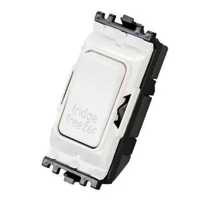 Read more on MK K4896FFWHI | Grid Plus 20A Double Pole 1 Way Grid Fridge Freezer Switch Module, White