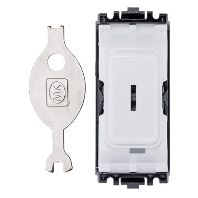 Read more on MK K4917WHI | Grid Plus 20A 1 Way Double Pole Key Grid Switch