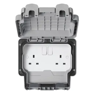 Read more on MK K56482GRY | Masterseal Plus 13A 2 Gang IP66 Weatherproof Switched Socket, Grey