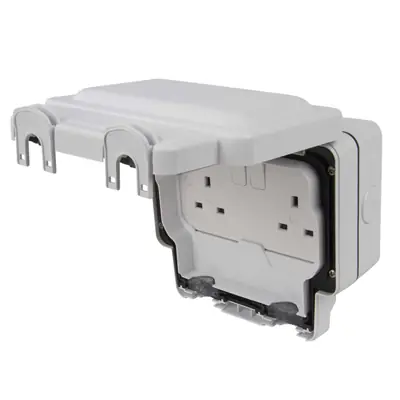 Read more on MK K56482WHI | Masterseal Plus 13A 2 Gang IP66 Weatherproof Switched Plug Socket, White