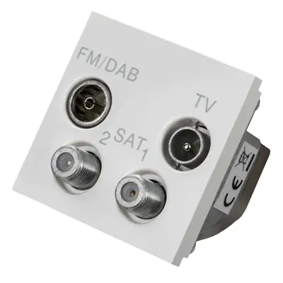 Read more on MK K5854DABWHI | Logic Plus 2 Gang Digital Quad Non Isolated TV/FM DAB/Twin Satellite Quadplexer Socket Outlet, White