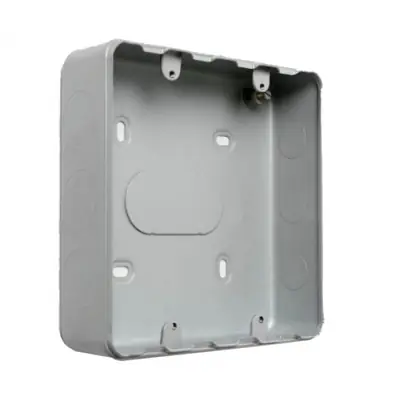 Read more on MK K8893ALM | 40mm 6 + 8 Gang Electrical Surface Mounting Back Box with 4x20mm & 4x25mm Knockouts