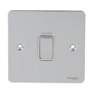 Read more on Schneider Electric GU2210WPC | 20A Double Pole 2P Ultimate Screwed Switch Flat Plate, Polished Chrome with White Insert