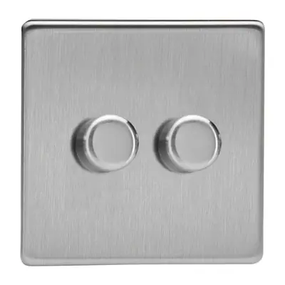 Read more on Varilight JDSP252S | V-PRO 120w 2 Gang 2 Way Push-On/Off Rotary Leading & Trailing Edge Silent LED Dimmer, Screwless Brushed Steel