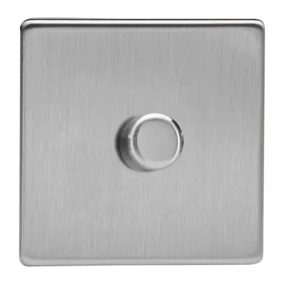 Read more on Varilight JDSP401S | V-PRO 120w 1 Gang 2 Way Push-On/Off Rotary Leading & Trailing Edge Silent LED Dimmer, Screwless Brushed Steel