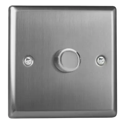Read more on Varilight JTP401 | V-PRO 120w 1 Gang 2 Way Push-On/Off Rotary Leading & Trailing Edge Silent LED Dimmer, Brushed Steel
