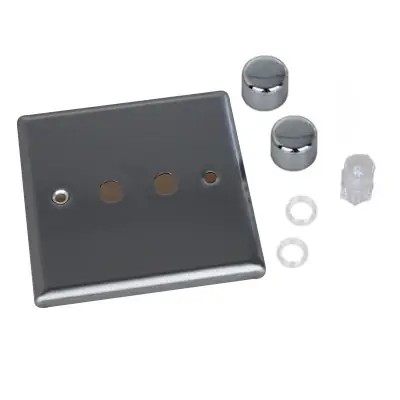 Read more on Varilight WT2 | 2 Gang Rotary Dimmer Matrix Kit, Classic Brushed Steel