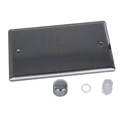 Read more on Varilight WTD1 | 1 Gang Twin Plate Rotary Dimmer Matrix Kit, Classic Brushed Steel