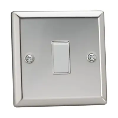 Read more on Varilight XC1W | 10A 1 Gang 1 or 2 Way Rocker Light Switch, Classic Mirror Chrome