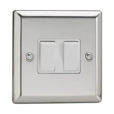 Read more on Varilight XC2W | 10A 2 Gang 1 or 2 Way Rocker Light Switch, Classic Mirror Chrome