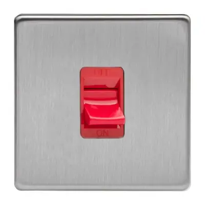 Read more on Varilight XDS45SS | 45A Cooker Switch Single Plate with Red Switch, Screwless Brushed Steel