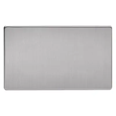 Read more on Varilight XDSDBS | 2 Gang Blank Plate, Screwless Brushed Steel