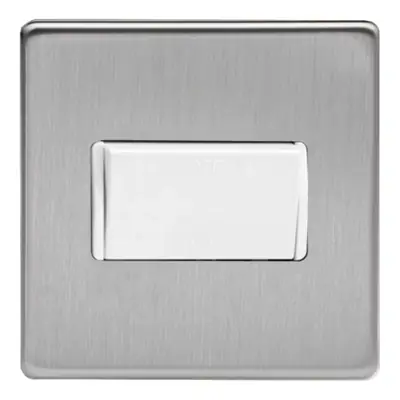 Read more on Varilight XDSFIWS | 10A Triple Pole Fan Isolating Switch with White Inserts, Screwless Brushed Steel