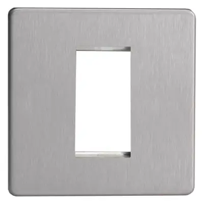Read more on Varilight XDSG1S | 1 Gang Single Aperature DataGrid Faceplate, Screwless Brushed Steel