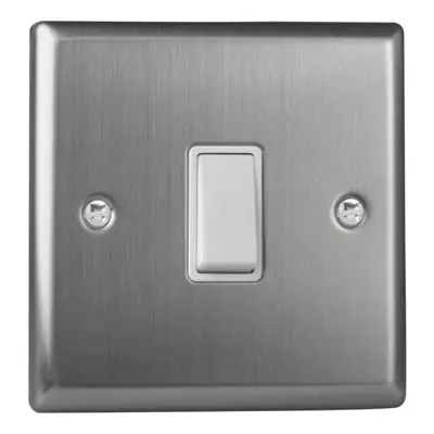 Read more on Varilight XT1W | 10A 1 Gang 1 or 2 Way Light Switch, Brushed Steel - White