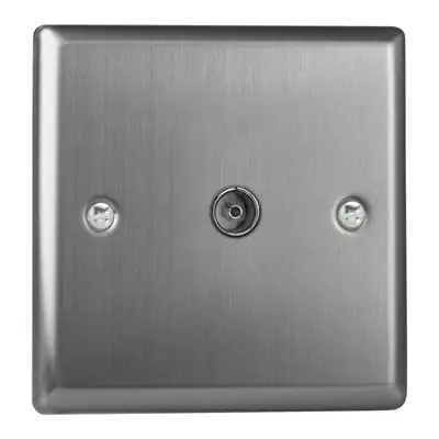 Read more on Varilight XT8 | 1 Gang TV Socket, Co-Axial, Brushed Steel