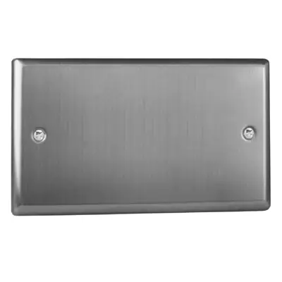 Read more on Varilight XTDB | 2 Gang Blank Plate, Brushed Steel