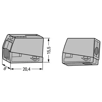 30917-2 Wago 224-101 | 0.5mm - 2.5mm 2 Way Lighting Cable Connector, Grey (Pack of 100)