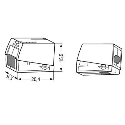 30918-3 Wago 224-112 | 0.5mm - 2.5mm 3 Way Lighting Cable Connector, White (Pack of 100)