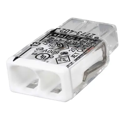 35546-2 Wago 2773-402 | 32A 2 Way Compact Push Cable Splicing Connector Terminal Block, White (Pack of 120)