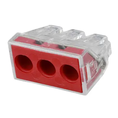 Read more on Wago 773-173 | 41A 400V 4kV 2.5 - 6mm 3 Conductor Compact Push Wire Connector for Junction Boxes, Transparent/Red (Pack of 50)